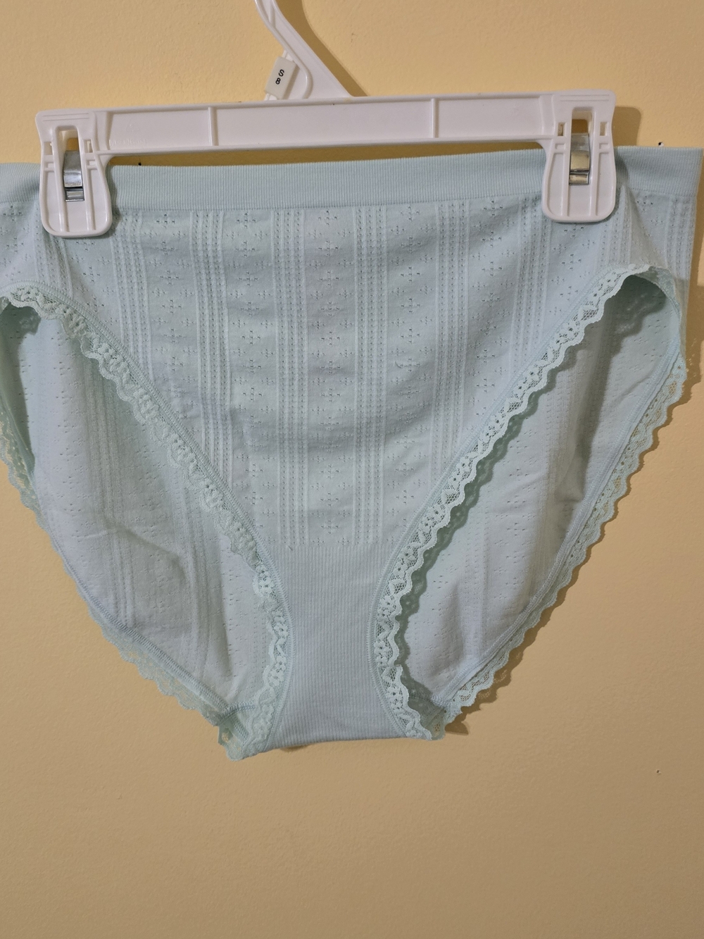Victoria's Secret Light Mint Lace-Trim Cotton High Cut Briefs